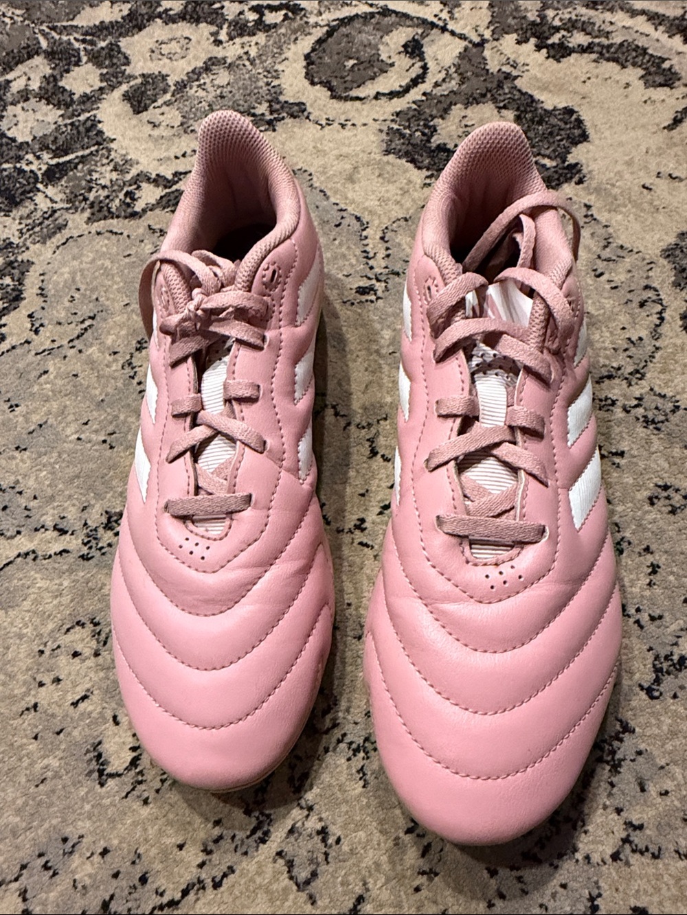 adidas Women’s Pink soccer cleats with White Stripes
